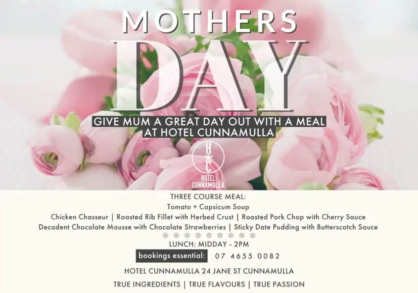 Mothers Day Lunch Restaurant Hotel Cunnamulla
