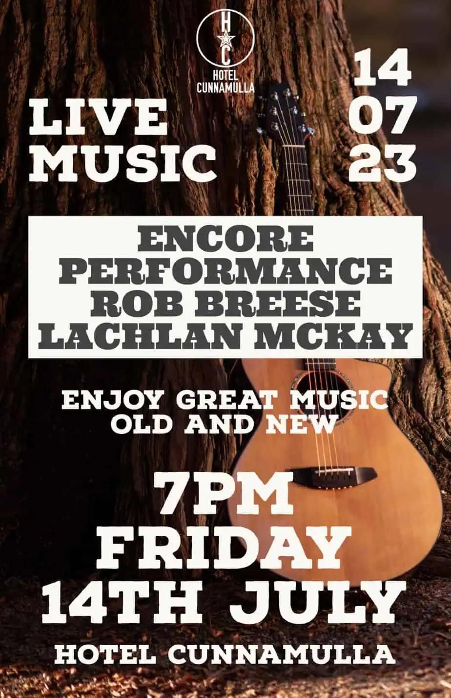 Live Music at Hotel Cunnamulla featuring Rob Breese and Lach McKay