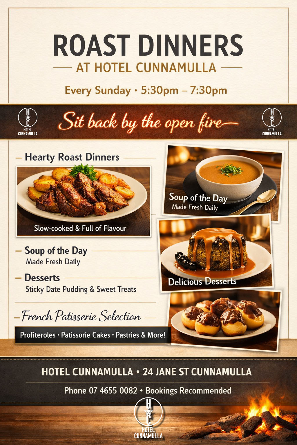 Sunday Meals and Dinner at Hotel Cunnamulla